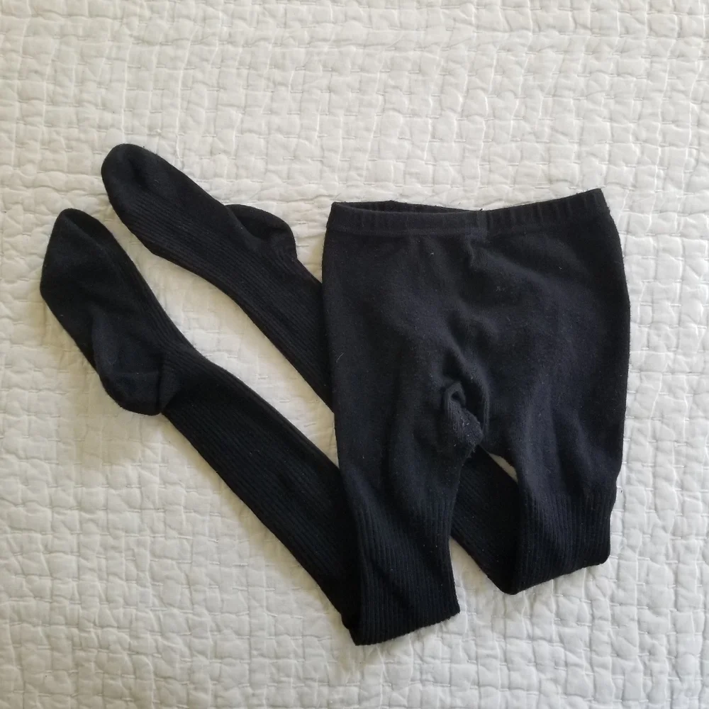 Carter's Black Ribbed Tights size 8&Up